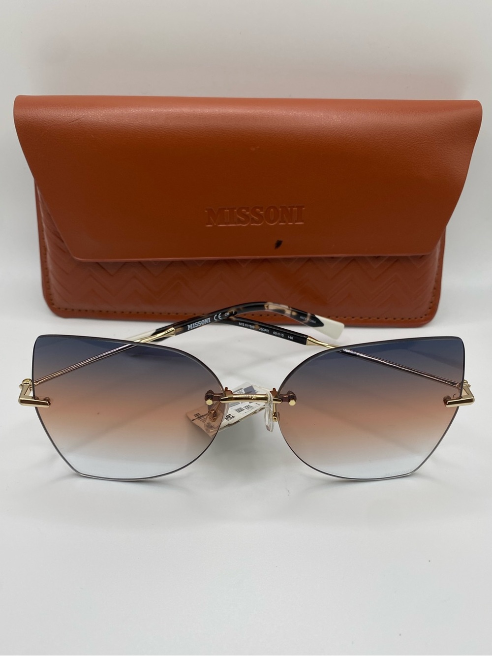 Missoni MIS 0119/S 0J5G-PR Gold Gray Sh Brown 60-15-140 Rimless Sunglasses